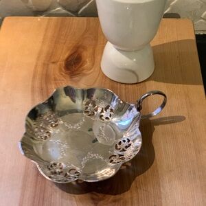 BIRKS | Silver Plate Small Scalloped Bowl With Handle